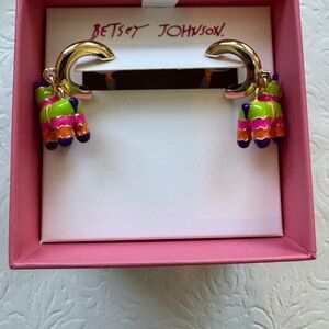 Betsey Jonhson  Multicolor Piñata Hoops Earrings